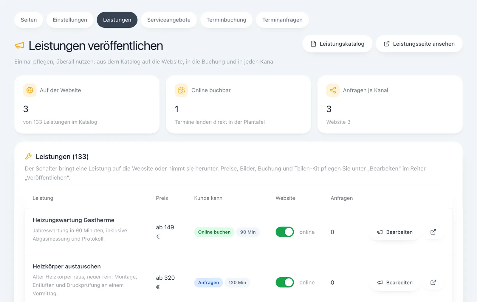 Webseite & Termine in MEISTERHILFE